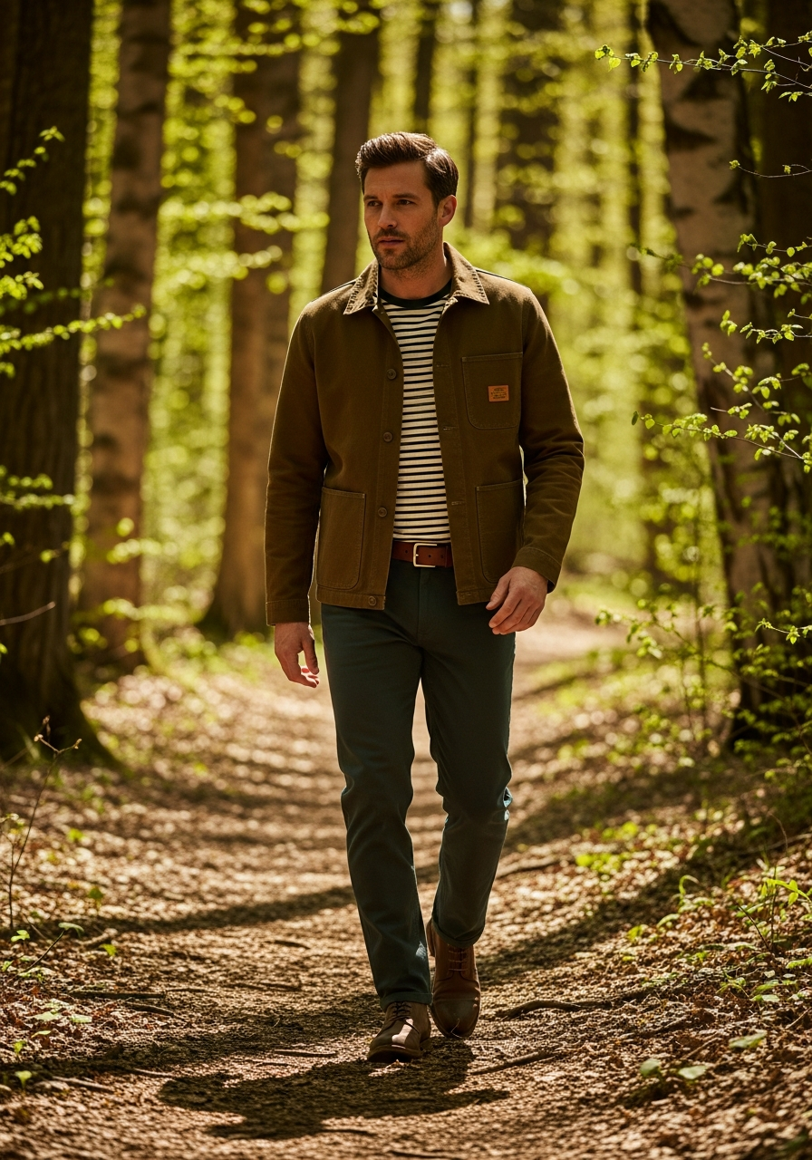 The chore jacket is the uniform of the Upper Midwest spring. Canvas, pockets, purpose. Thrown over anything, it works.