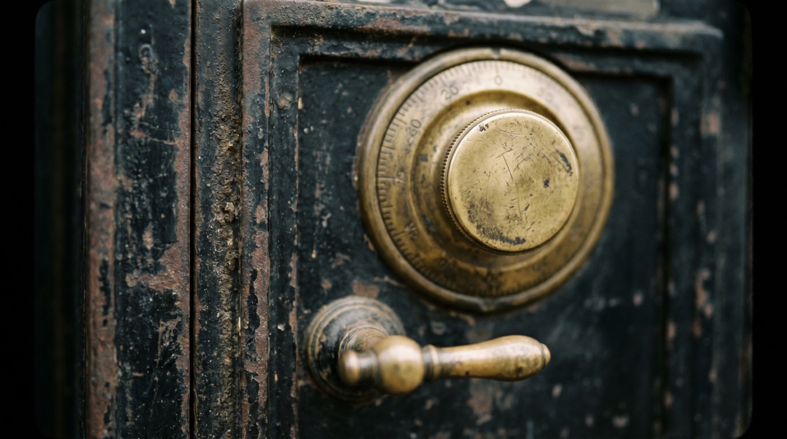 The Diebold safe dial, close up